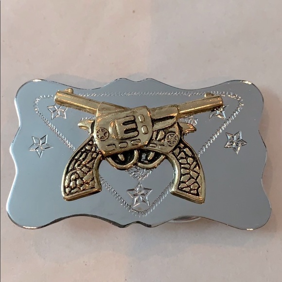 Accessories Vintage New Pistol Gun Silver Western Belt Buckle Poshmark